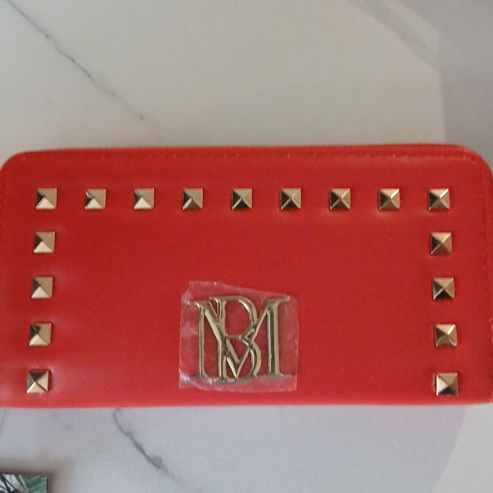 Badgley Mischka Red Phone Case with Gold Accents